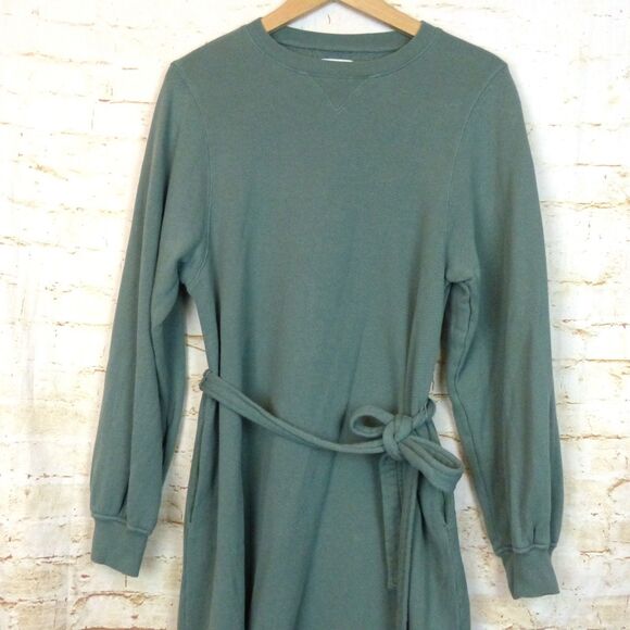 Sincerely Jules For Bandier Dahlia Sweatshirt Dress Womens S Green Pockets $98 - Picture 5 of 14